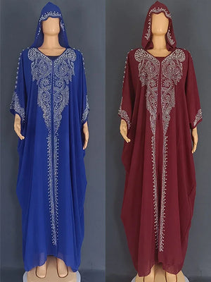 Abaya Dubai à Capuche 2 Pièces Strass – vue produit 6