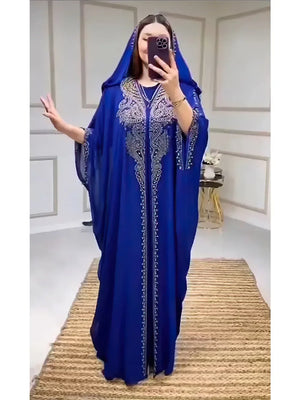 Abaya Dubai à Capuche 2 Pièces Strass – vue produit 12