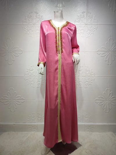 Abaya Dubai Élégante Pour Femme en rose – Maison Layina