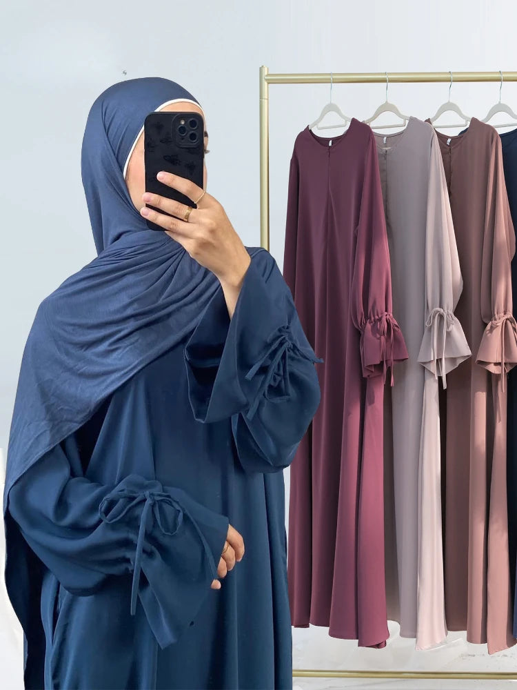 Abaya Dubaï Nœud Ajustable Pour Femme – vue produit 6 – Maison Layina