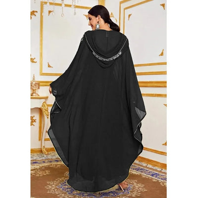 Abaya Farasha à Capuche Manches Papillon pour femme – coupe longue et finitions élégantes – Maison Layina