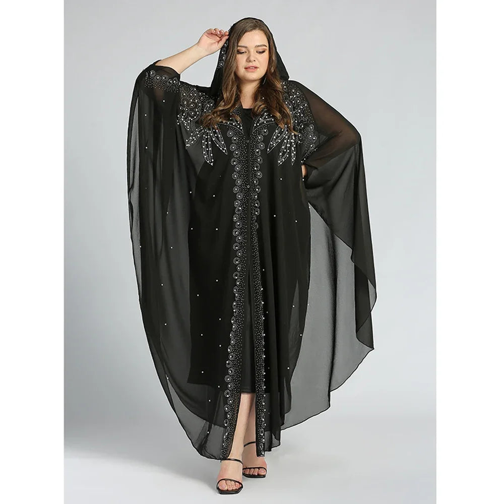Abaya Farasha à Capuche Manches Papillon – vue produit 6