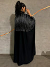 Abaya Jalabiya Diamant Noire Pour Femme – vue du modèle, image 5