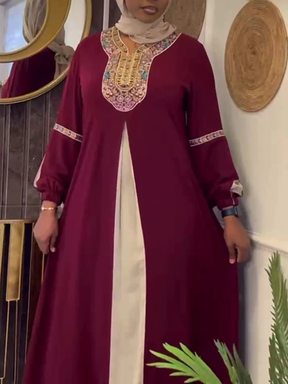 Abaya Kimono Dubaï Djellaba Pour Femme – vue produit 3 – Maison Layina