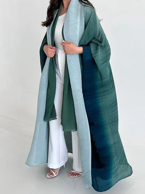Abaya Kimono Plissée Dégradée Pour Femme – vue produit 9 – Maison Layina