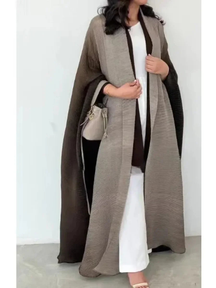 Abaya Kimono Plissée Dégradée Pour Femme – vue produit 10 – Maison Layina
