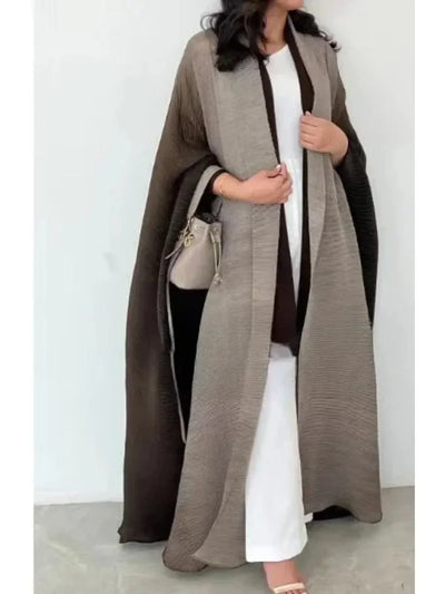 Abaya Kimono Plissée Dégradée Pour Femme en rose et bordeaux – Maison Layina