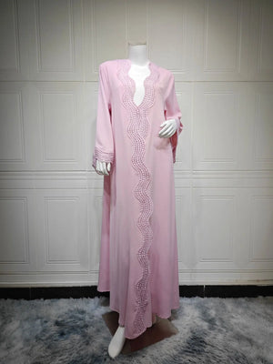 Abaya Longue Ouverte Cardigan – présentation du modèle, vue 6