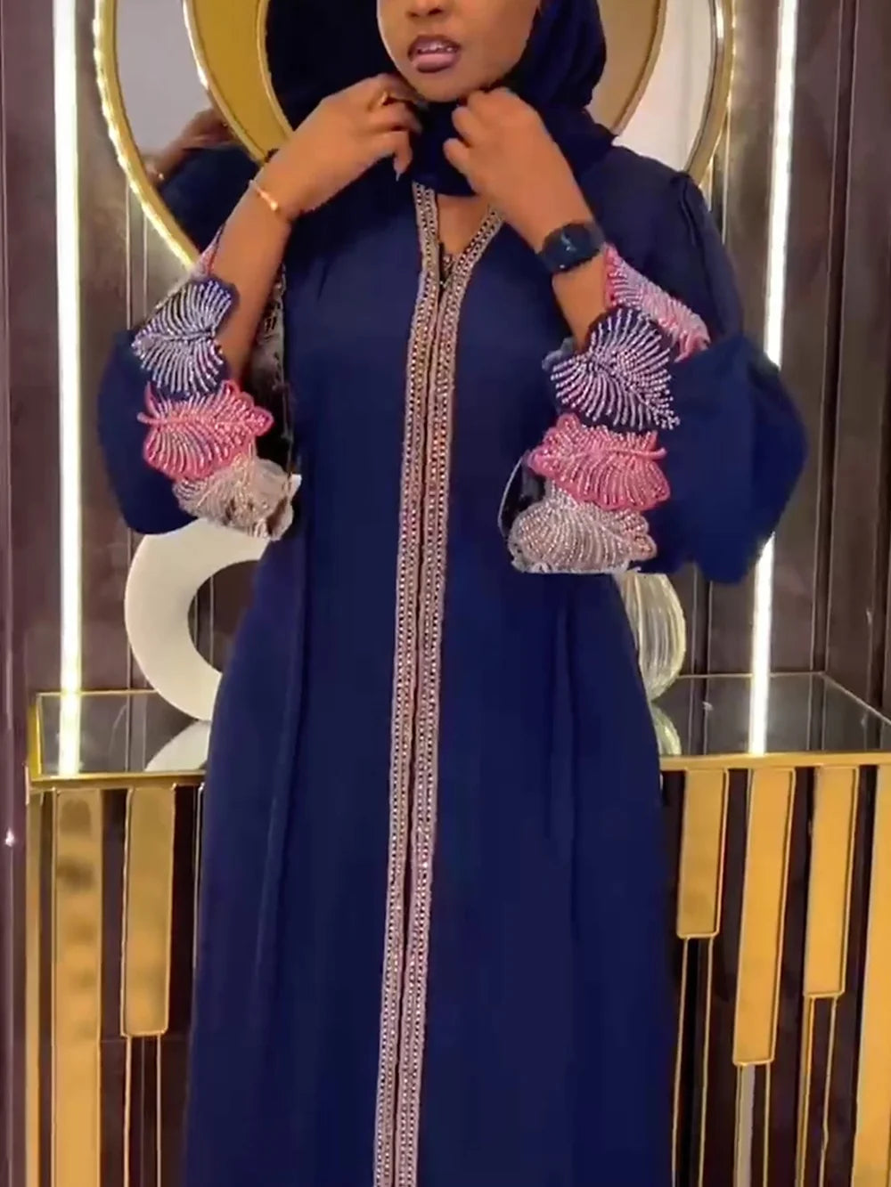 Abaya luxe boubou djellaba pour femme – vue principale – Maison Layina