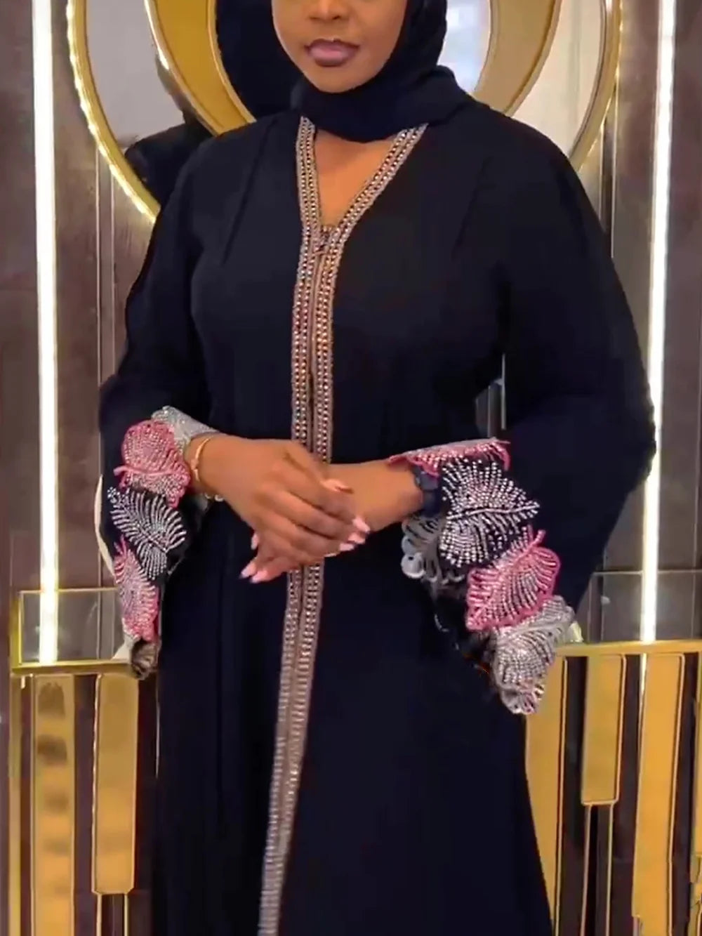 Abaya luxe boubou djellaba pour femme – détails de cérémonie – Maison Layina