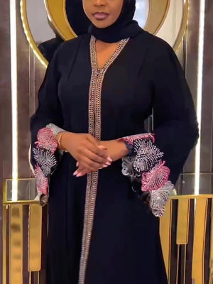 Abaya luxe boubou djellaba pour femme – détails de cérémonie – Maison Layina
