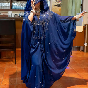 Abaya Ouverte à Capuche et Strass – vue principale