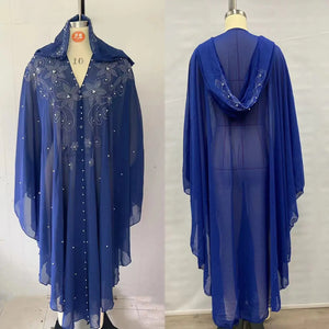 Abaya Ouverte à Capuche et Strass – vue produit 3