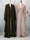 Abaya Ouverte Mousseline Kimono – détail du tissu et des finitions