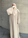 Abaya Plissée Manches Évasées Pour Femme – coupe longue et finitions élégantes – Maison Layina