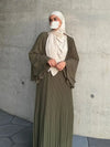 Abaya Plissée Manches Évasées Pour Femme – coupe longue et finitions élégantes – Maison Layina