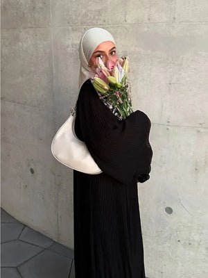 Abaya Plissée Manches Évasées Pour Femme – vue produit 6 – Maison Layina