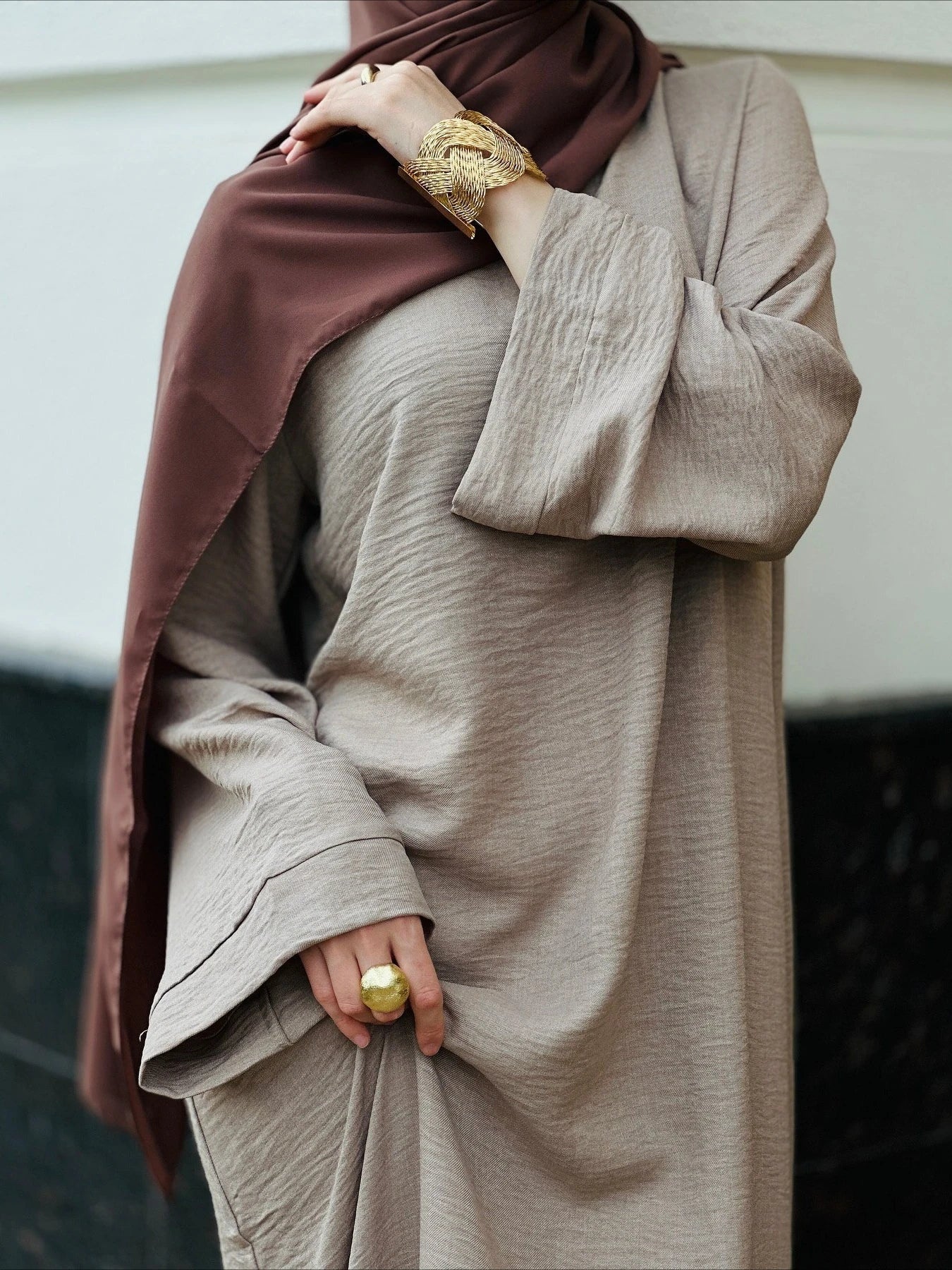 Abaya Solide Élégante Dubaï Pour Femme – vue principale
