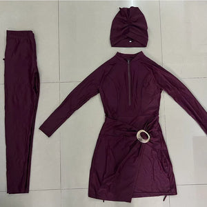 Burkini élégant 3 pièces à boucle – vue de détail 6