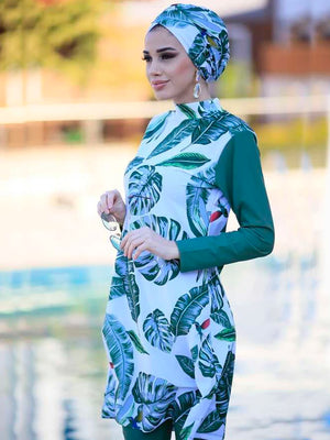 Burkini Fleuri 3 ou 4 Pièces UPF 50+ – vue produit 4