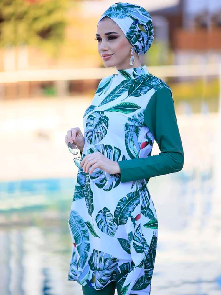 Burkini Fleuri 3 ou 4 Pièces UPF 50+ – vue produit 4