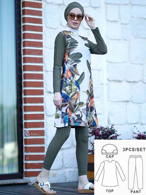 Burkini Fleuri 3 ou 4 Pièces UPF 50+ – vue produit 9