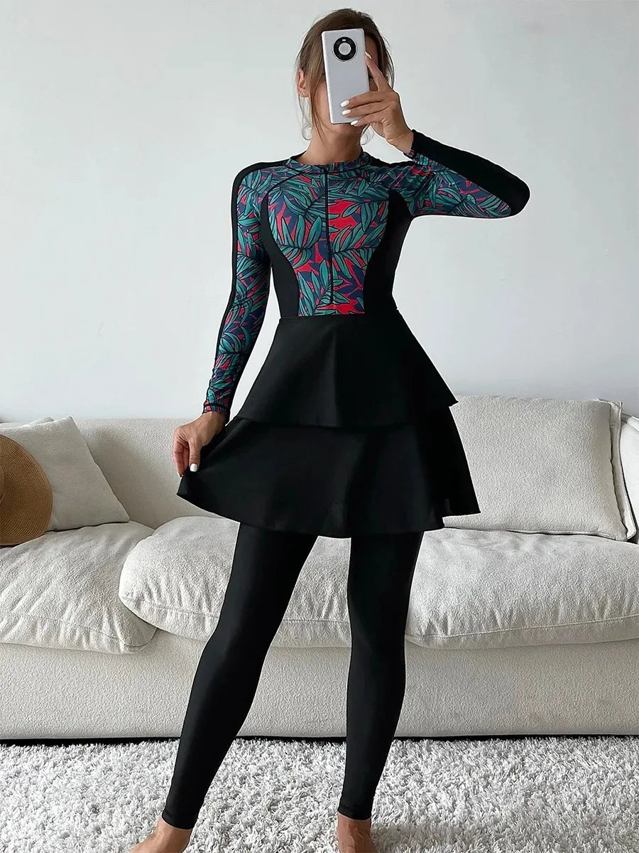 Burkini Léopard 3 Pièces Pour Femme – vue principale