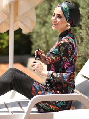 Burkini tropical grande taille 3 pièces – vue principale