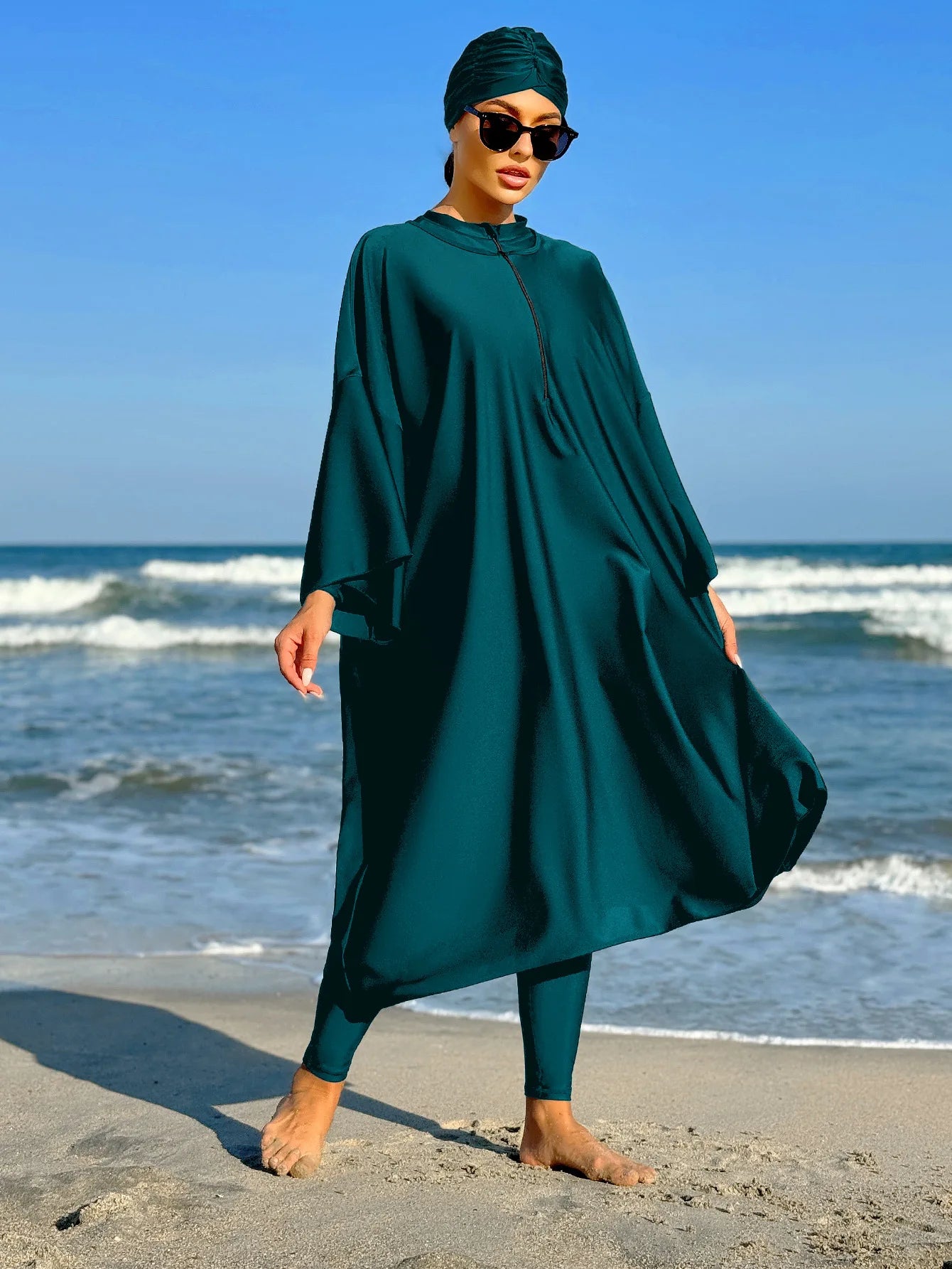 Burkini Uni Couvrant 3 Pièces – vue produit 7