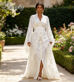 Caftan Mariage Takchita Dentelle Évasée – vue principale