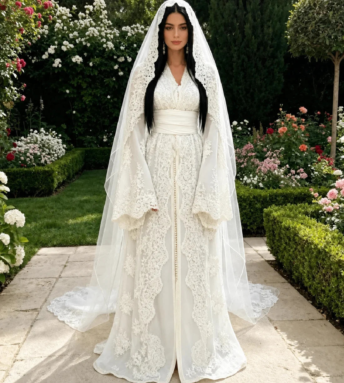 Takchita de mariage en dentelle vintage – vue principale