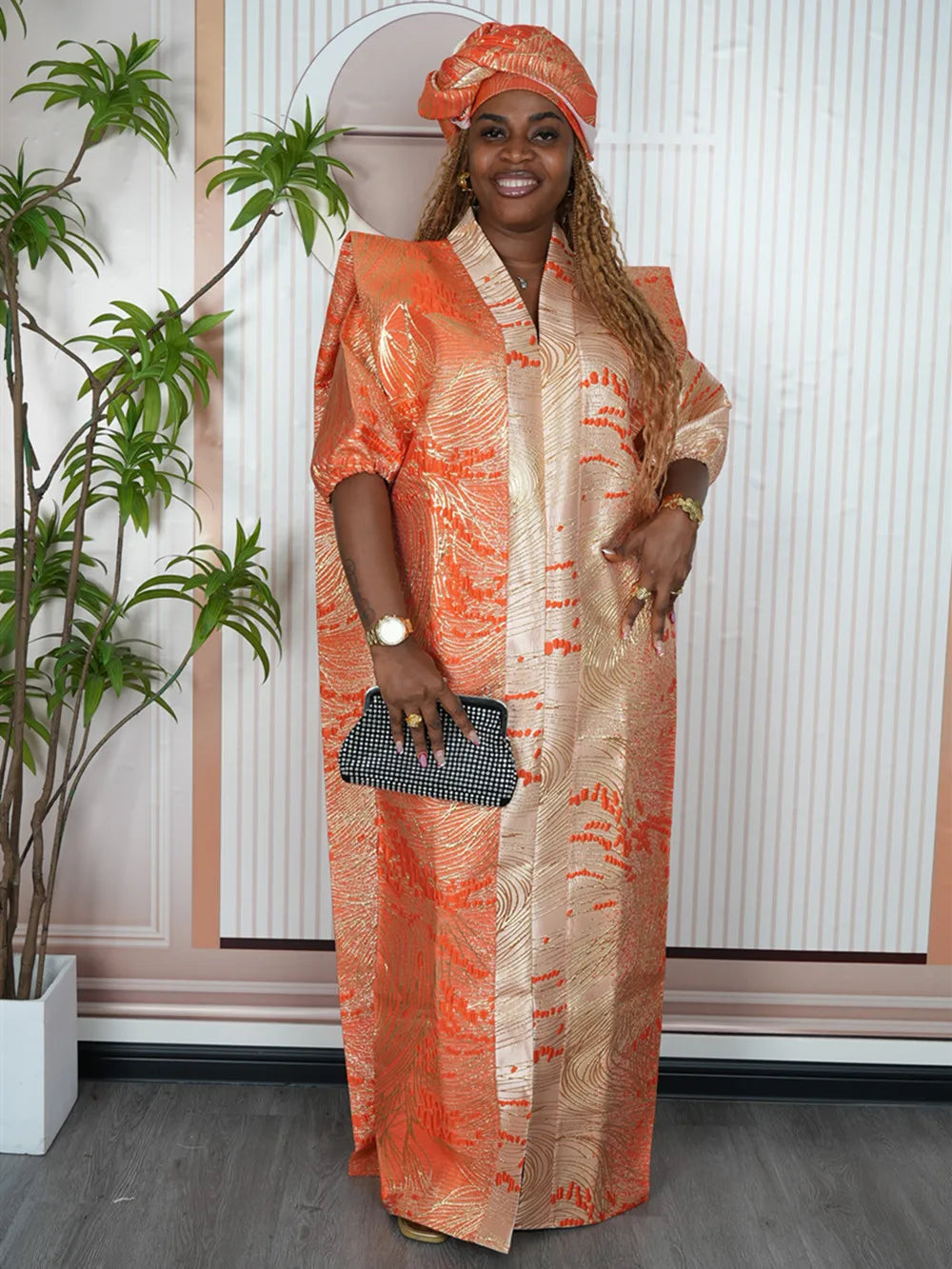 Caftan Marocain Satiné Pour Femme – vue principale