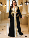 Caftan Noir Brodé Or Pour Femme – vue principale du vêtement