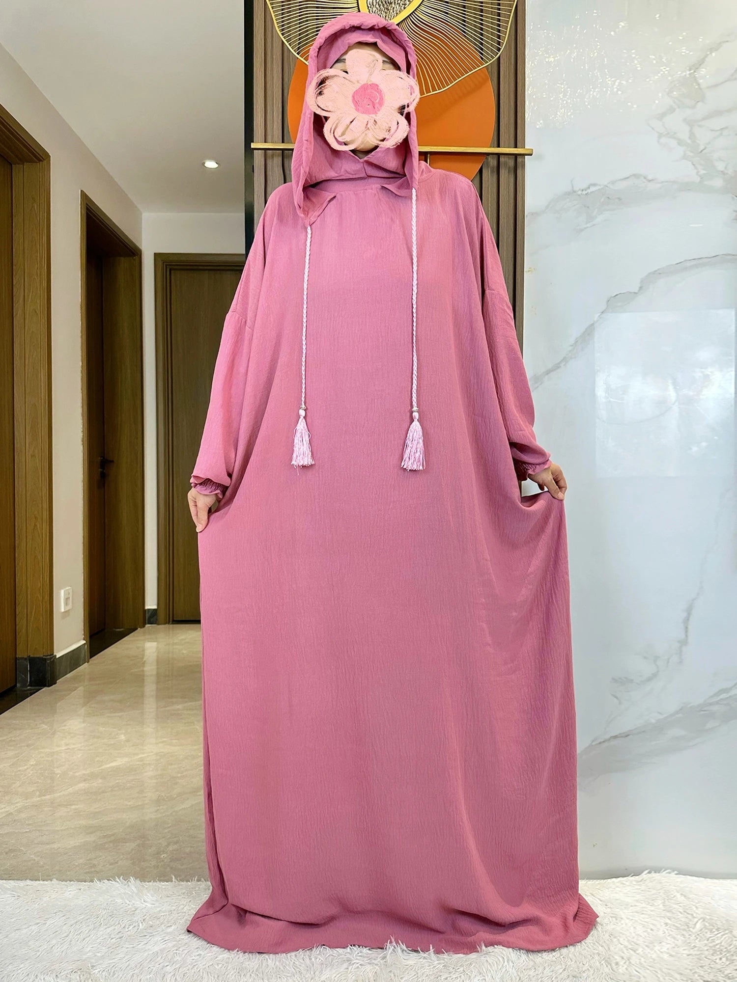 Djellaba Coton à Capuche Pour Femme – vue produit 3