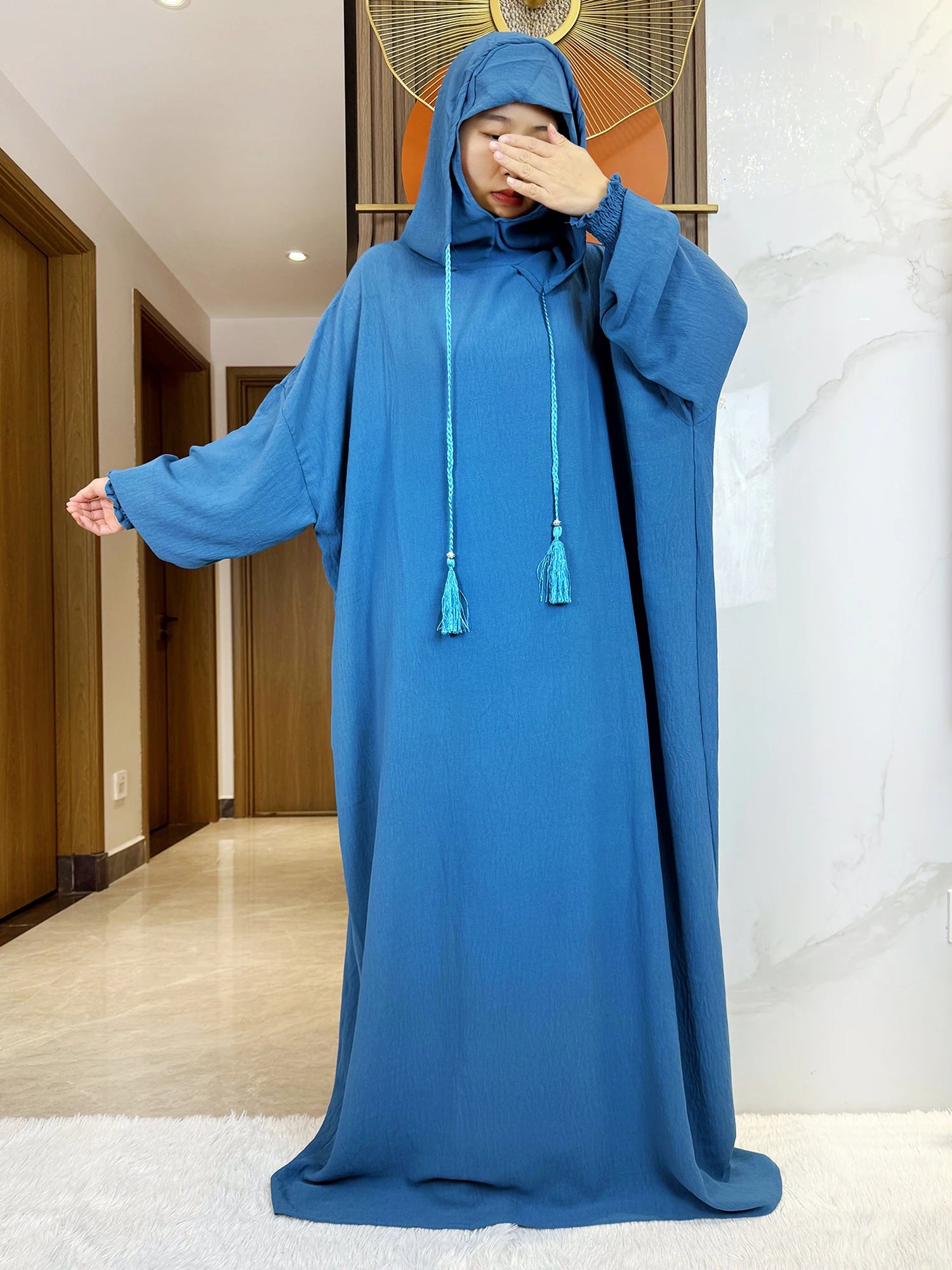 Djellaba Coton à Capuche Pour Femme – vue produit 5