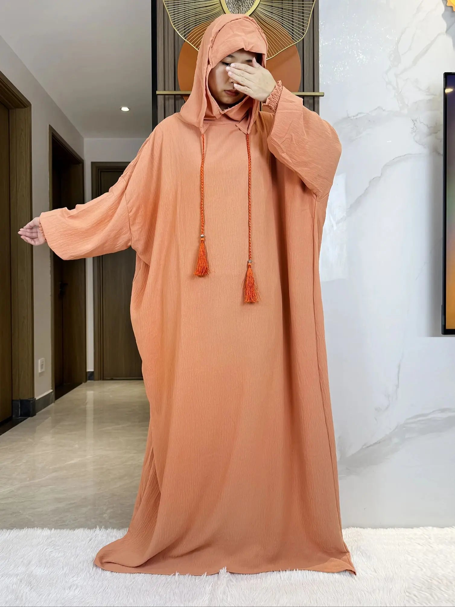 Djellaba Coton à Capuche Pour Femme – vue produit 7