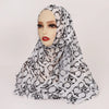 Hijab Bohème – Imprimé Monogramme Noir et Blanc en imprimé monogramme noir et blanc – Maison Layina