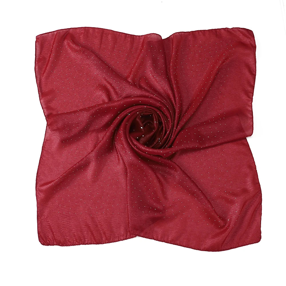 Hijab Carré Mousseline Strass Pour Femme – vue 9