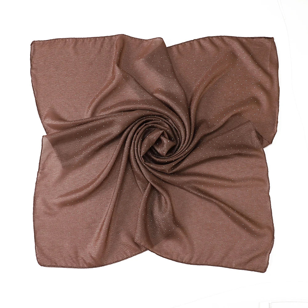Hijab Carré Mousseline Strass Pour Femme – vue 12