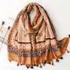 Hijab Coton Lin – Imprimé Léopard Camel en imprimé léopard camel – Maison Layina