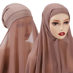 Hijab Instantané Bonnet et Mousseline – vue principale