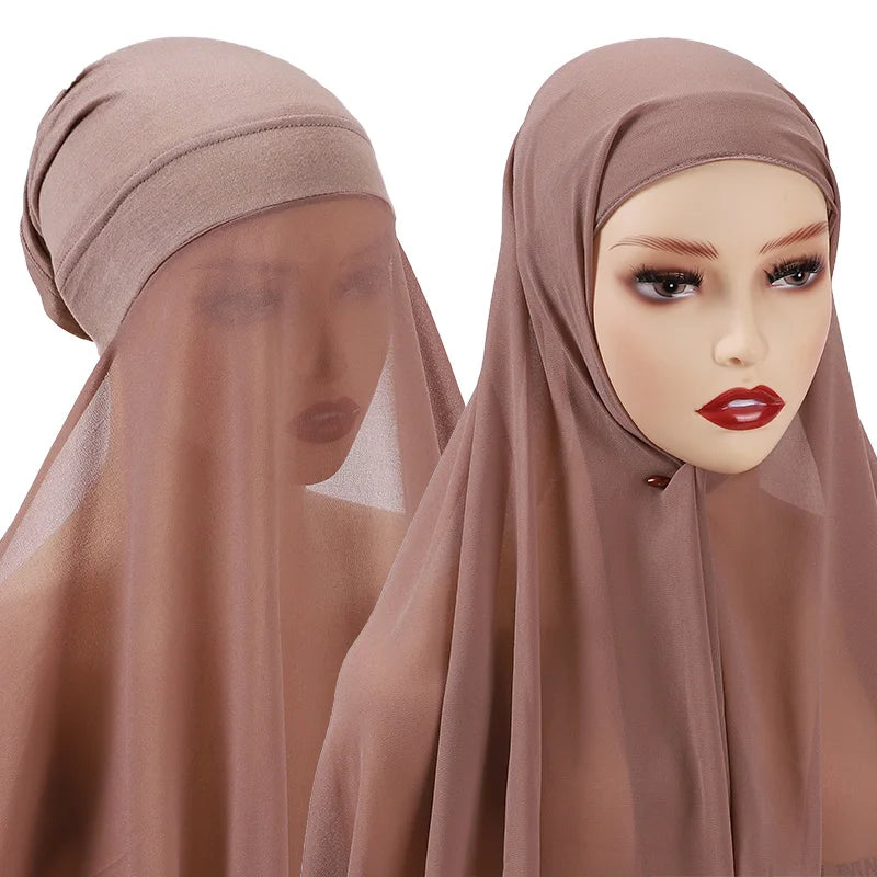 Hijab Instantané Bonnet et Mousseline – vue principale