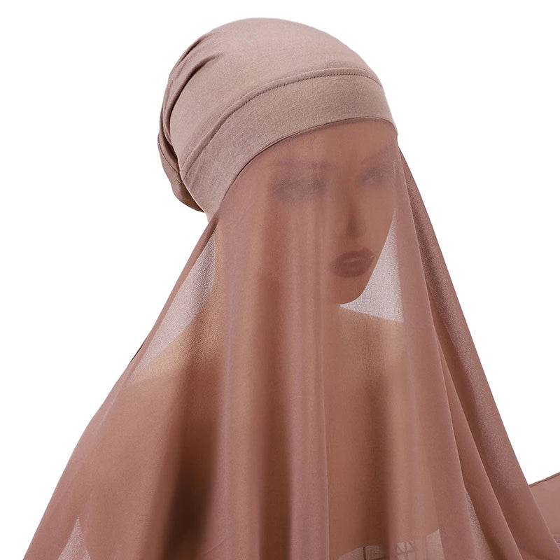 Hijab Instantané Bonnet et Mousseline – vue 10