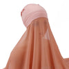 Hijab Instantané Bonnet et Mousseline – Tons Chauds en pêche – Maison Layina