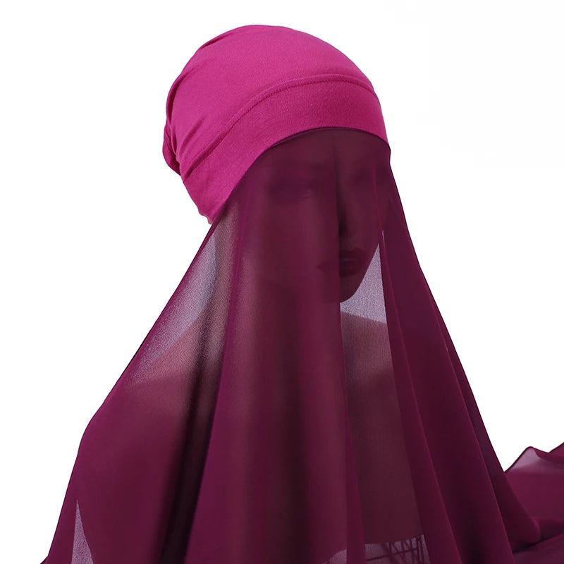 Hijab Instantané Bonnet et Mousseline – vue 20