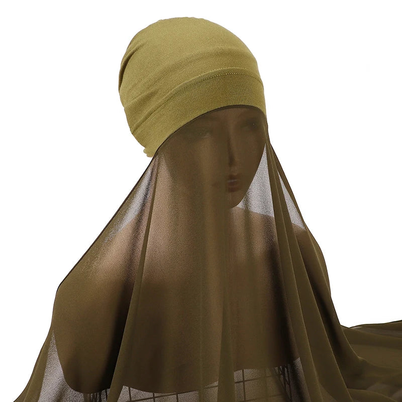 Hijab Instantané Bonnet et Mousseline – vue 24