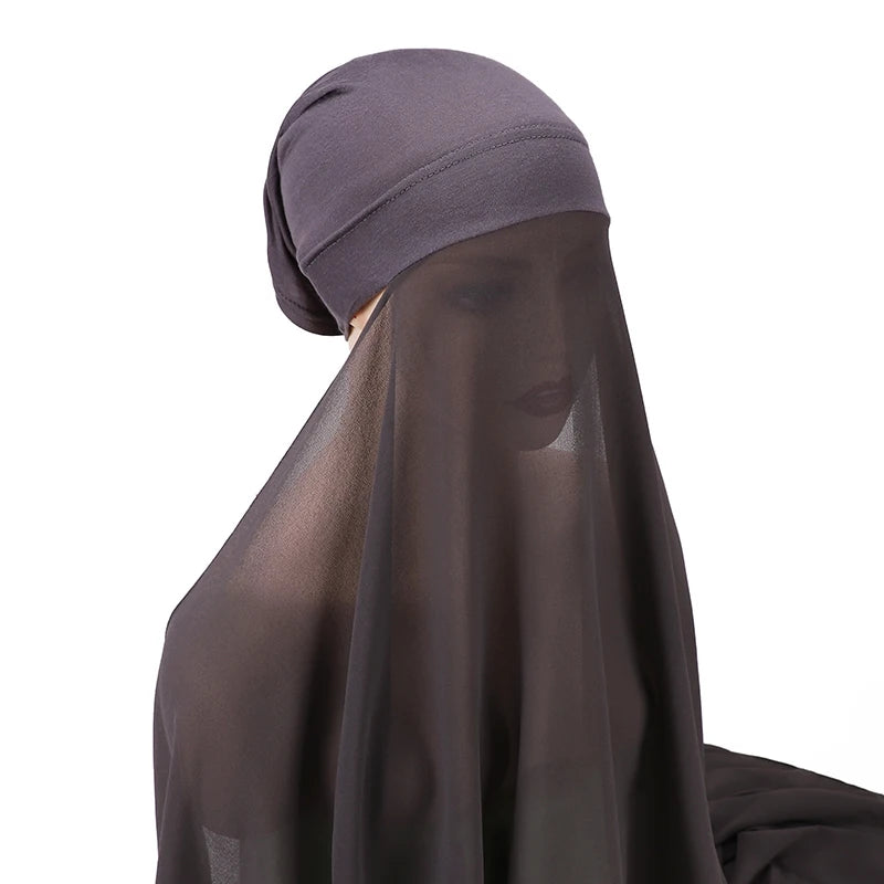 Hijab Instantané Bonnet et Mousseline – vue 27