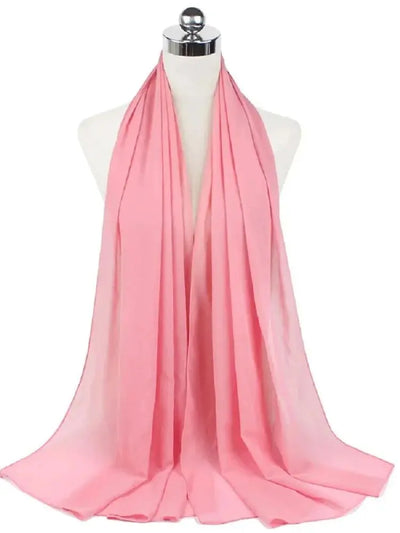 Hijab Mousseline Instantané – Rose, Rouge & Noir en rose – Maison Layina