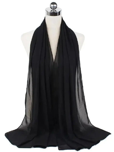 Hijab Mousseline Instantané – Rose, Rouge & Noir en noir – Maison Layina