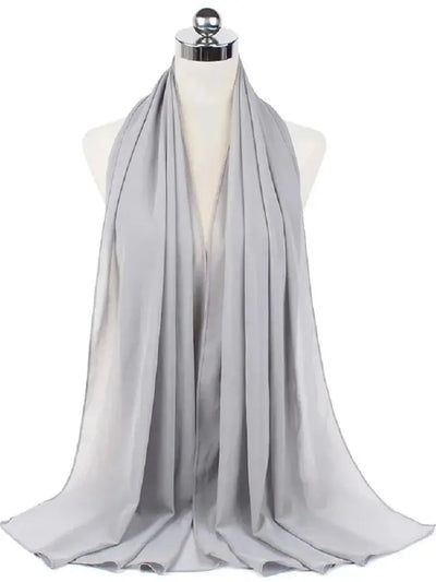 Hijab Mousseline Instantané – Tons Frais en gris perle – Maison Layina